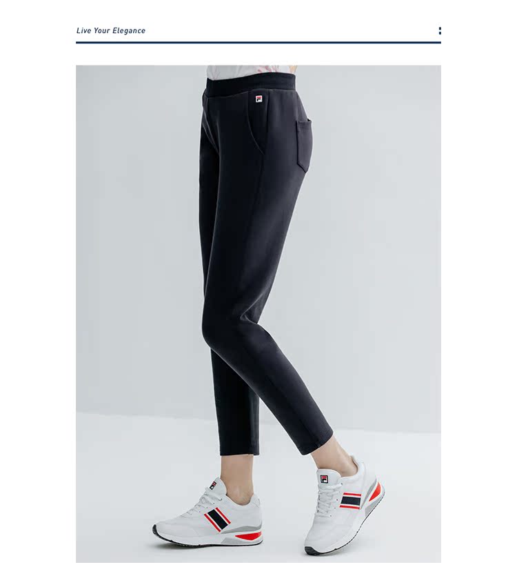 Quần lửng Fila mùa hè quần mỏng phần nữ 2019 hè mới thể thao quần âu đan - Quần thể thao quần adidas nữ 3 sọc