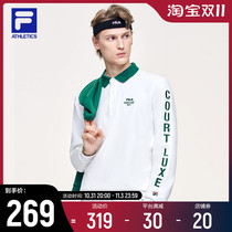 FILA ATHLETICS Fila mens knitted long-sleeved POLO shirt 2021 spring new knitted top men