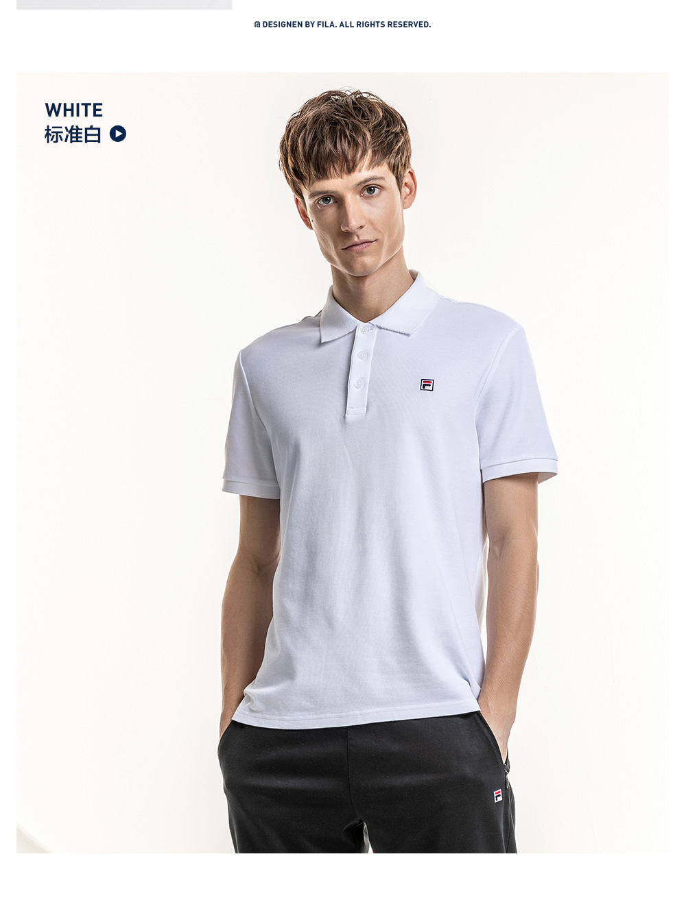 FILA Fila Áo sơ mi nam POLO chính thức 2019 Mùa xuân mới Thể thao thường xuyên đan áo ngắn tay nam - Áo polo thể thao áo thun nữ có cổ polo