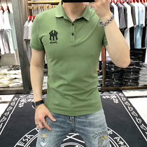 Summer New lapel polo shirt short sleeve T-shirt men Korean trend youth slim simple solid color Paul shirt