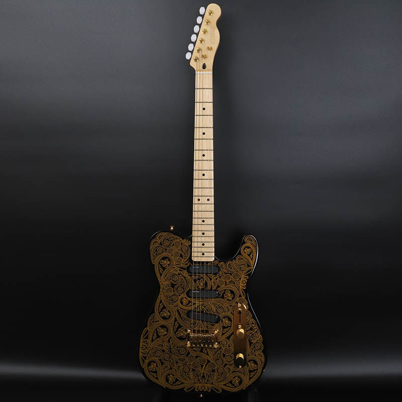 kiesel electric guitar TEJ04 rock guitar stage playing metal electric guitar gold flower totem Professional level