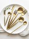 Internet-Famous Portuguese Gold Mirror Finish 304 Stainless Steel Steak Knife, Fork, Spoon, Chopsticks 2-Piece Set Western Cutlery Dessert Knife, Fork, Soup Spoon