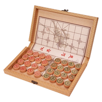 Chinese chess beech wood rounded chess portable folding non-woven chess board high-end adult student childrens chess set