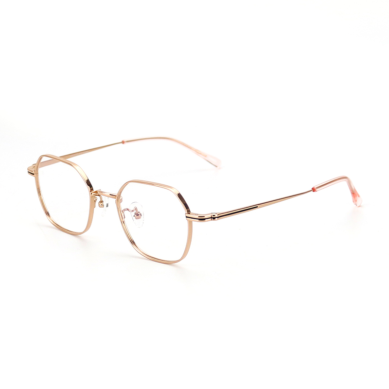 Samio height myopia full frame fashion retro irregular polygonal small frame pure titanium eye frame female 6195