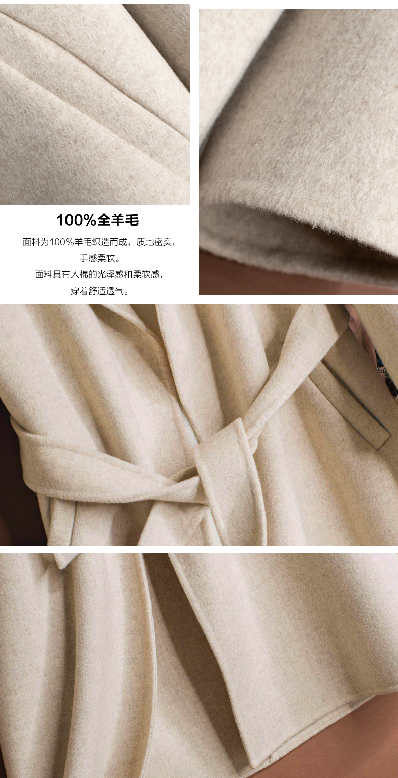 2018 thu đông mới áo len hai mặt nữ dài len áo len cashmere len Hepburn gió áo khoác dài hàn quốc