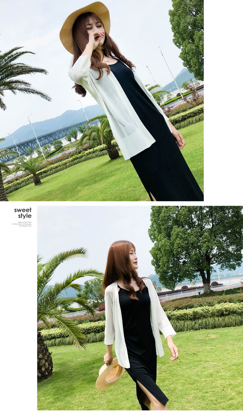 Phần mỏng đan cardigan của phụ nữ phần ngắn mùa hè băng lụa coat loose khăn choàng bên ngoài mặt trời bảo vệ quần áo điều hòa không khí áo gió lười khoác cardigan