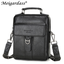 Leather business portable crossbody bag Mens casual shoulder bag Mens bag Korean version cowhide backpack vertical briefcase