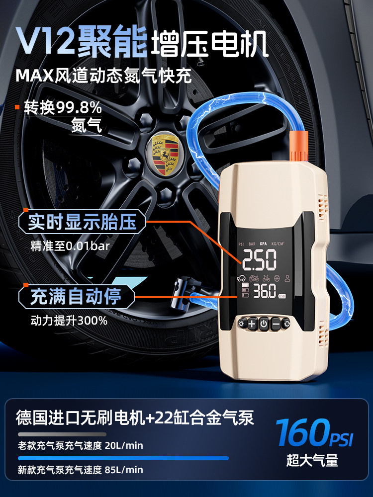 Car Air Pump, Electric Air Pump, Car Emergency Jump Starter, Battery Emergency Power Supply, Jump Starter, Ignition Tool