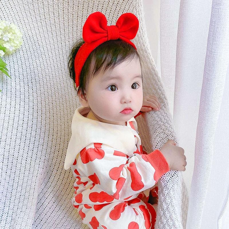 Baby hair band guard fontanelle cap princess baby child cute super cute not strangle head bow net red baby headwear