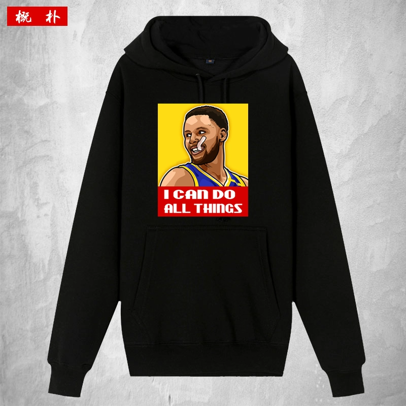 Người hâm mộ bóng rổ Quần áo cà ri chiến binh Stephen Curry lông cừu trùm đầu áo len nam và nữ áo khoác thể thao dày - Thể thao lông cừu / jumper