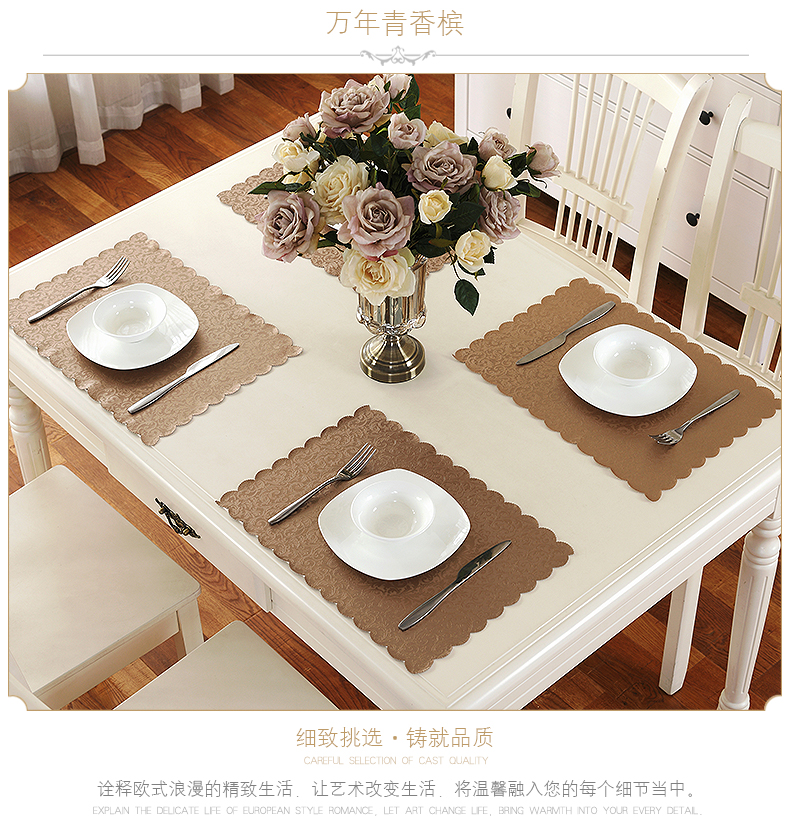 4 piece placemat bảng mat cách nhiệt pad placemat chống thấm nước và oilproof Châu Âu-phong cách đơn giản chống nóng bát bát mat Phía Tây mat