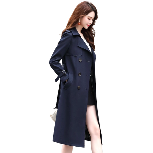 Длинный осенний плащ, элитное пальто, средней длины, премиум класс, в британском стиле, яркий броский стиль