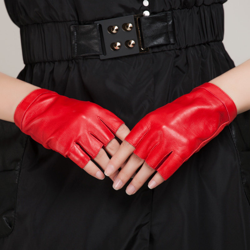 Half-finger gloves male Bojuan driving cycling fitness outdoor sports non-slip breathable mountaineering thick warm leather gloves