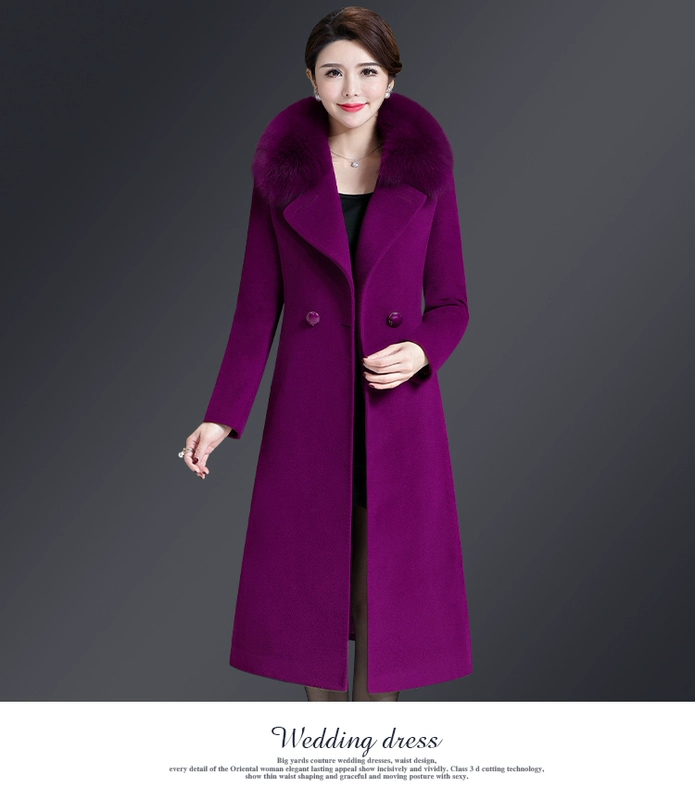 Áo khoác ngoài mùa hè cho phụ nữ áo khoác cashmere nữ mùa thu và mùa đông giữa chiều dài Hàn Quốc kiểu dáng áo len mỏng cho mẹ trung niên - Áo len lót đôi