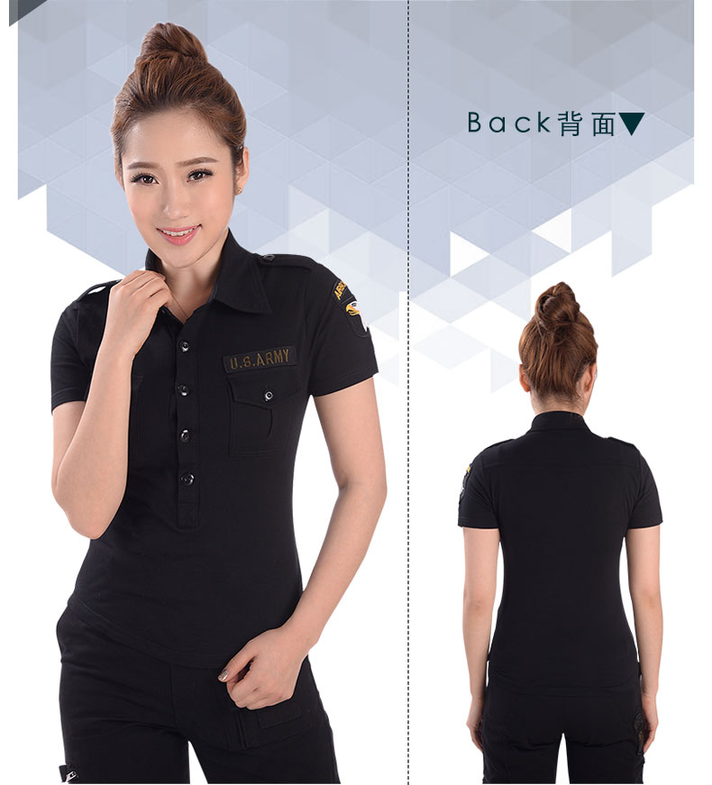Đội quân hoang dã đích thực mùa hè của phụ nữ nhảy vuông quần áo ngụy trang ngoài trời ngắn tay 6003 áo thun nữ - Những người đam mê quân sự hàng may mặc / sản phẩm quạt quân đội giày cấp tá quân đội