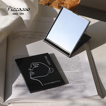 South Korea piccasso four-corner square mirror small mirror sensual design folding portable vertical makeup mirror