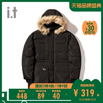 it undergarden men's hooded down jacket trendy mid length 7418XAB