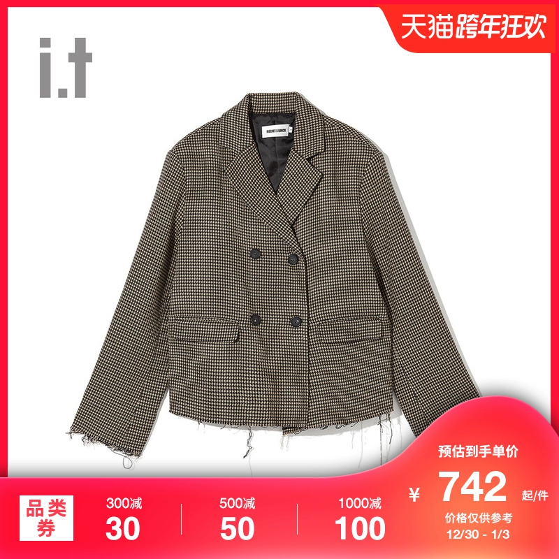 it ROCKET X LUNCH Áo khoác nữ mùa đông Thường xuyên kẻ sọc kẻ sọc 002D - Business Suit