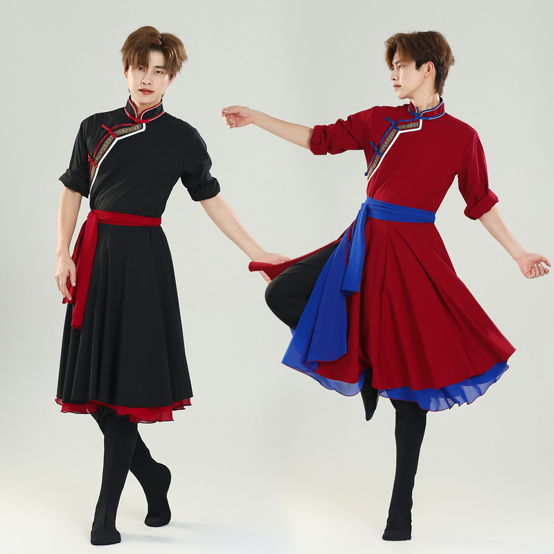 Mongolian Dance Performance Costumes, Stage Practice Outfits, New Double-Layer Skirt Set, Nada Mu Festival Performance and Exam Attire