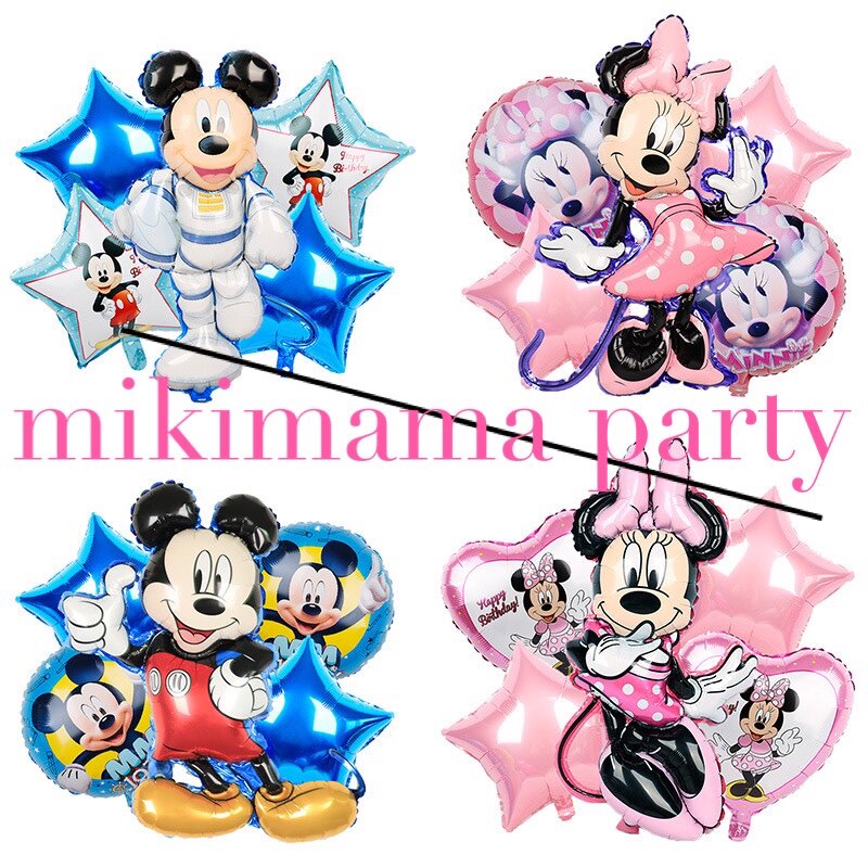 American cartoon animation Minnie aluminum film balloon shape Mickey Mickey Mouse baby birthday decoration stars