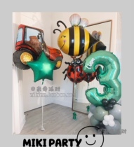 Cartoon insect animal ladybug bee frog snail butterfly aluminum film balloon children birthday arrangement balloon