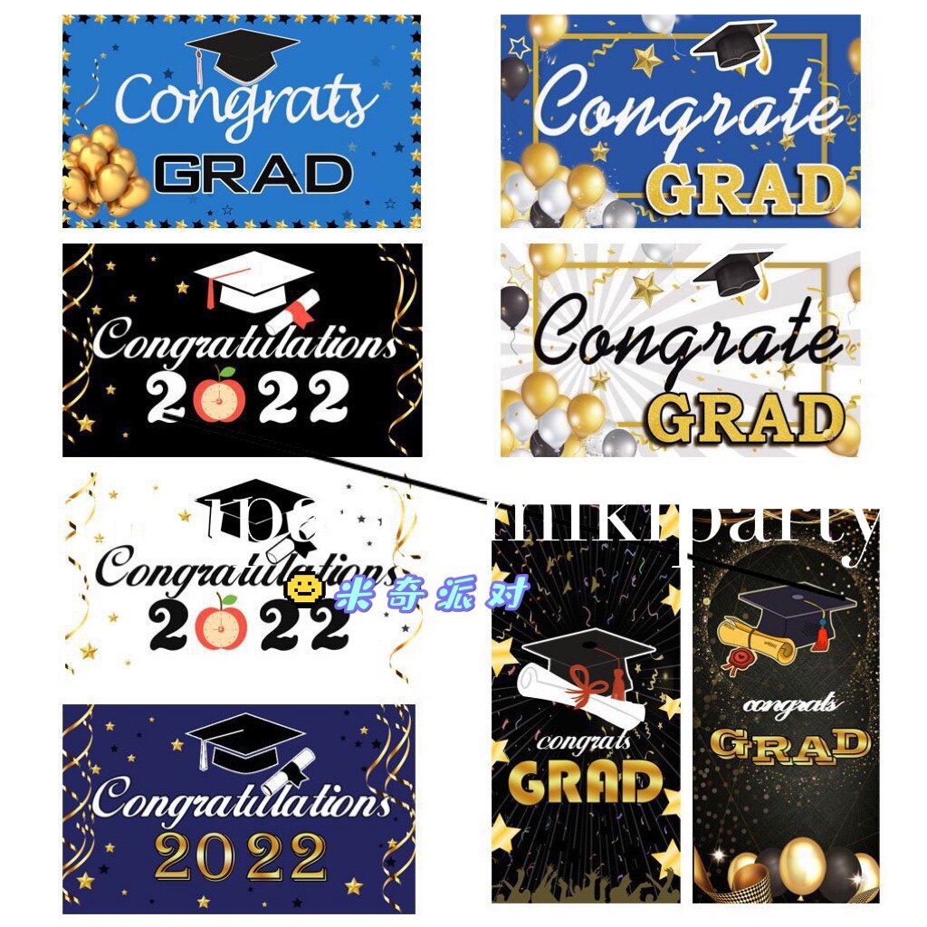 2022 New Graduation Season Party Banner Graduation Background Decorative Banner Door Link Banner Hanging Spot