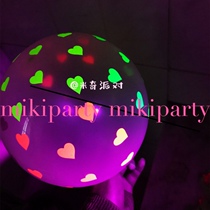 Korean ins fluorescent balloon star birthday transparent fluorescent wave point balloon candy color love wedding party decoration