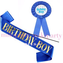 Korea ins new birthdayboy shoulder strap badge boy birthday party tinplate corsage birthday etiquette belt
