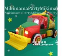 New cross-border Amazon inflatable Santa Claus Christmas snow shovel light air mold Christmas decoration props