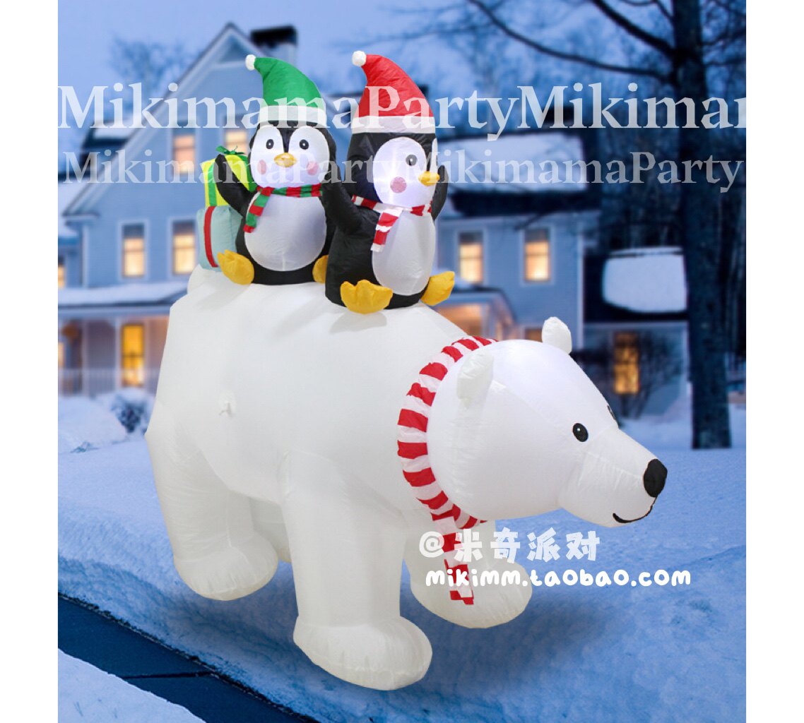 2022 new Christmas inflatable polar bear penguin family outdoor garden party luminous inflatable decorations spot