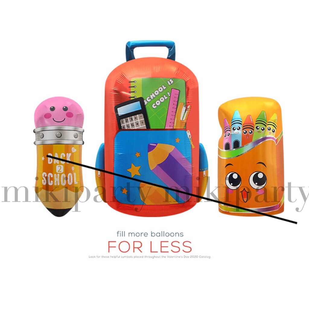 Classroom layout decoration balloon stationery cartoon shape aluminum film balloon bag pencil case pencil balloon