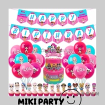 Spot LOL Surprise Doll Theme Birthday Party Hanging Flag Decoration Supplies Girl Balloon Egg Insert Pull Flag Set