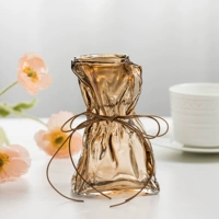 Nordic Art Fold Glass Vase Vase Sensor Sensor INS BOTTION DESTOP DESORATION ORNATE
