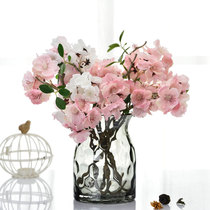 Simulation cherry blossom fake flower silk flower Dining table Overall floral living room dried flower arrangement single decorative bouquet