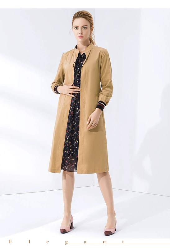 Narsi nữ phiên bản Hàn Quốc của áo gió 2019 mùa thu đông mới - Trench Coat áo khoác lông nữ