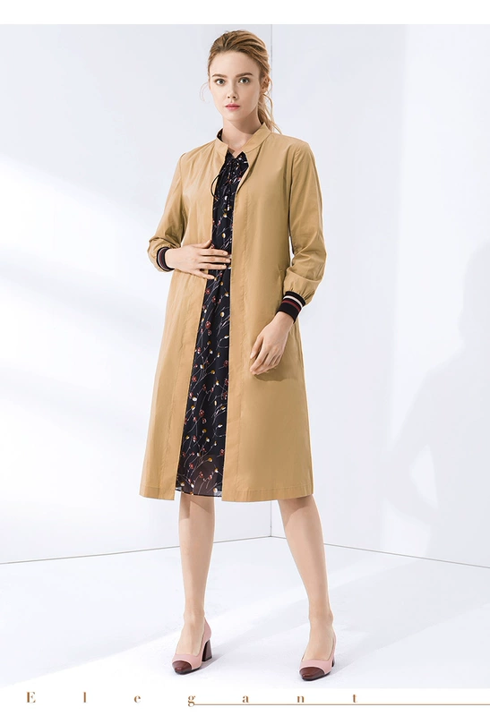 Narsi nữ phiên bản Hàn Quốc của áo gió 2019 mùa thu đông mới - Trench Coat