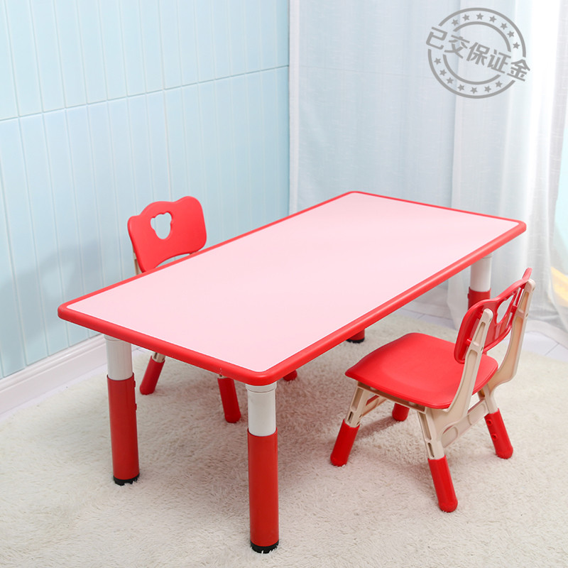 Kindergarten Plastic Table Children Home Table Children Study Desk Writing Desk Desk Chairs Baby Toy Table Suit-Taobao