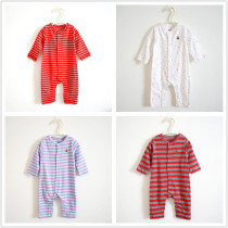 Export Spring Summer Thin Section Baby Climbing Clothing Cotton Newborn Full Cotton One-piece Clothes Infant Long Sleeve Khaclothes