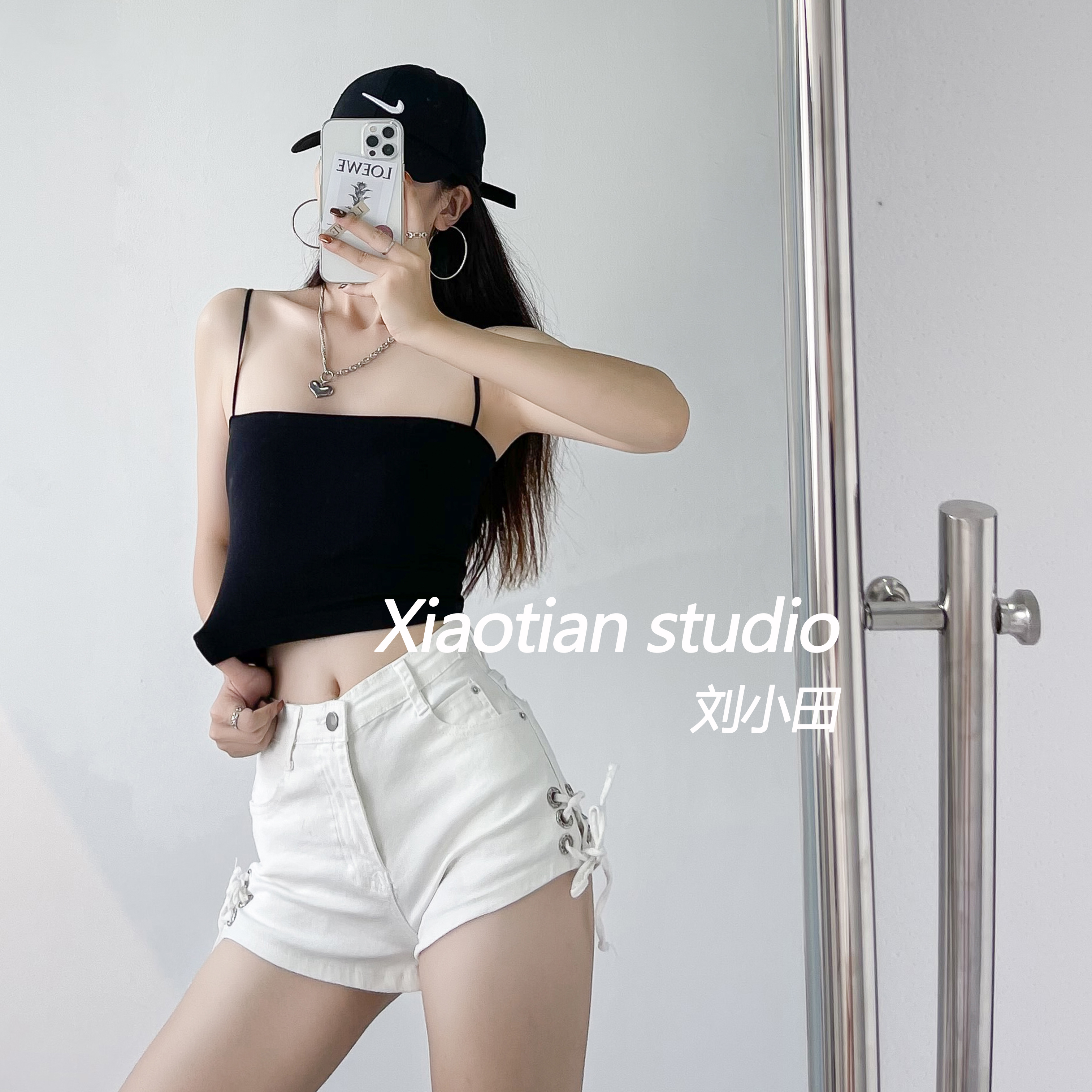 European and American style base pure color workout outside wearing thin shoulder strap harness shoulder strap chest cushion short flat mouth strain blouse blouse