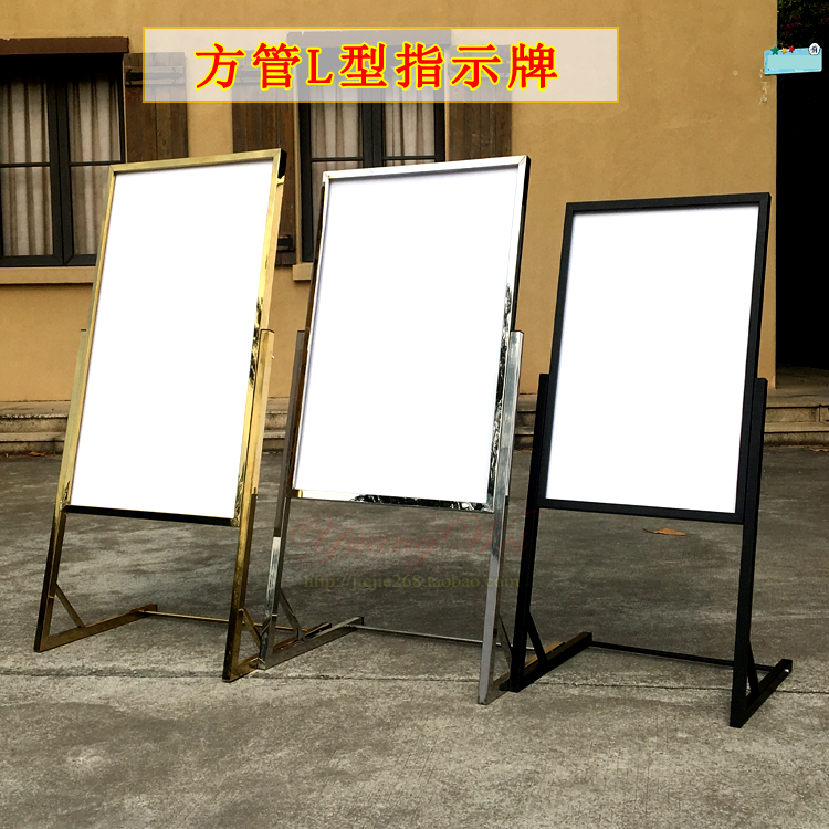 Store Stainless Steel Show Stand Signs Water Card Mall Poster Racks Disassembly waterproof Billboard L-foot signs
