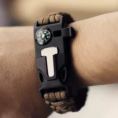 Outdoor camping life-saving 5-in-1 escape rope Wilderness Emergency hand seven-core umbrella rope bracelet tent rope