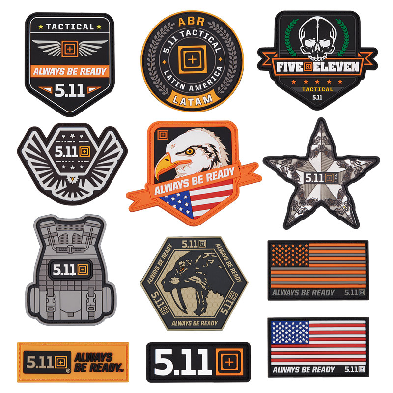US 5 11 outdoor tactical backpack Saber-toothed tiger magic chapter stickers Badge rubber stickers Personality epaulet stickers
