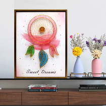 String silk painting Handmade diy production Creative gift Nordic decompression hand-made dream catcher hanging painting Winding painting Nail painting
