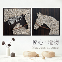 Horse head handmade yarn painting diy three-dimensional decorative painting Animal handmade nail string wire winding painting material package