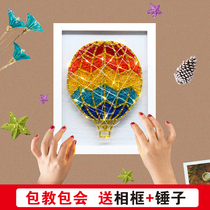 String silk painting Nail painting Green plant ornaments Handmade winding painting DIY production material package Decompression hand-made decorative gifts