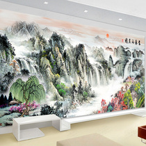 Cross embroidered 2022 new line embroidered Fuchun Mountain Guu full embroidered living room landscape painting scenery herself embroidered 2021 sharp
