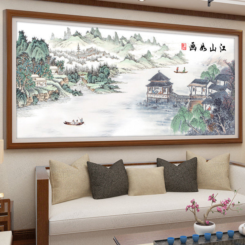 Jiangshan such as PaintCross embroidered 2022 new line embroidered with its own handmade living room full embroidered 2021 atmospheric landscape painting scenery
