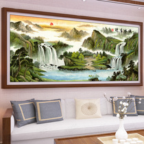 Cross stitch full embroidery 2020 New embroidery living room home landscape painting landscape their own embroidery hand 2021 flowing water to make money