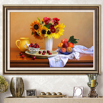 Restaurant cross-stitch 2021 full embroidery living room line embroidery new small pieces 2020 own embroidery hand embroidery fruit kitchen