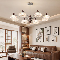 Used Living Room Chandelier 2025 New Vintage Walnut Color Main Hall Light Guangdong Zhongshan Lighting Whole House Package